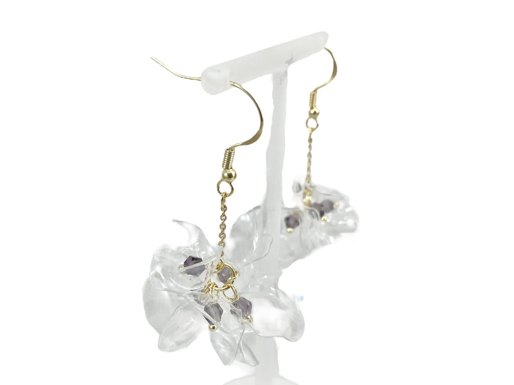 Upcycled earrings -bell flower- 14KGF