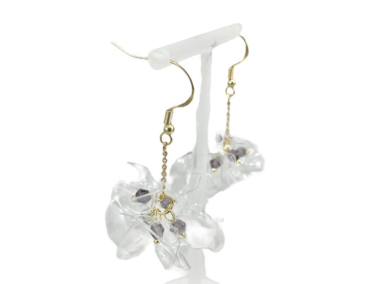 Upcycled earrings -bell flower- 14KGF