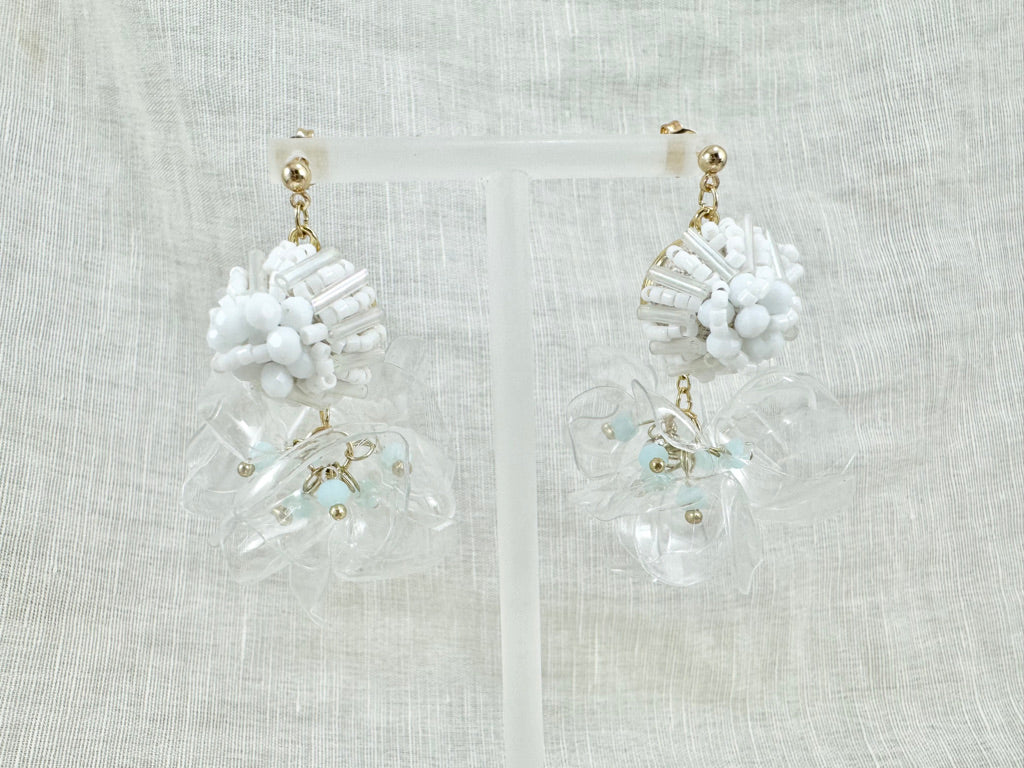 Upcycled earrings - Haute couture - Fuji