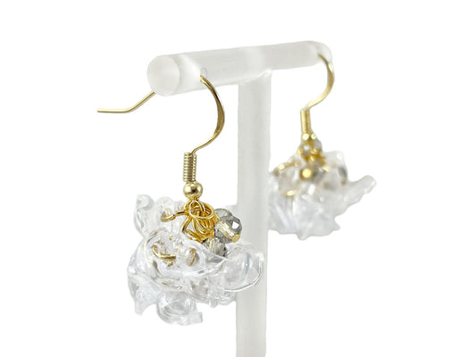 Upcycled earrings - crystal ice- 14KGF