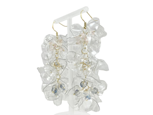 Upcycled earrings -bell flower bon bon - 14KGF