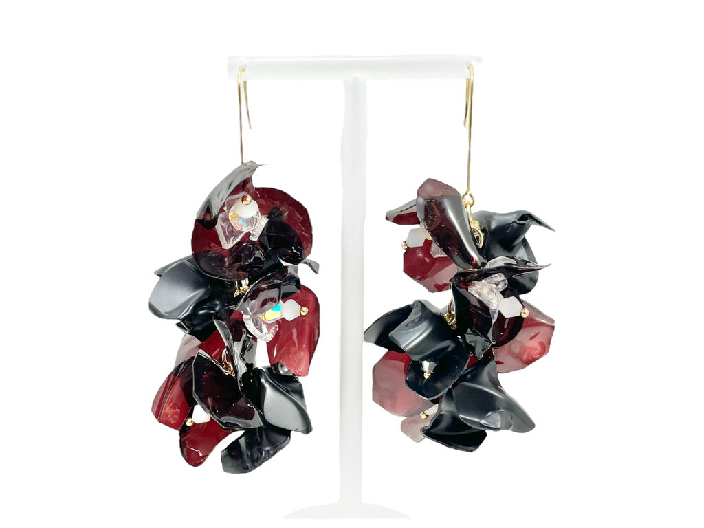 Upcycled earrings - full bloom -