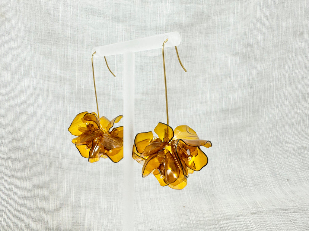 Upcycled earrings - bell flowers cafe -