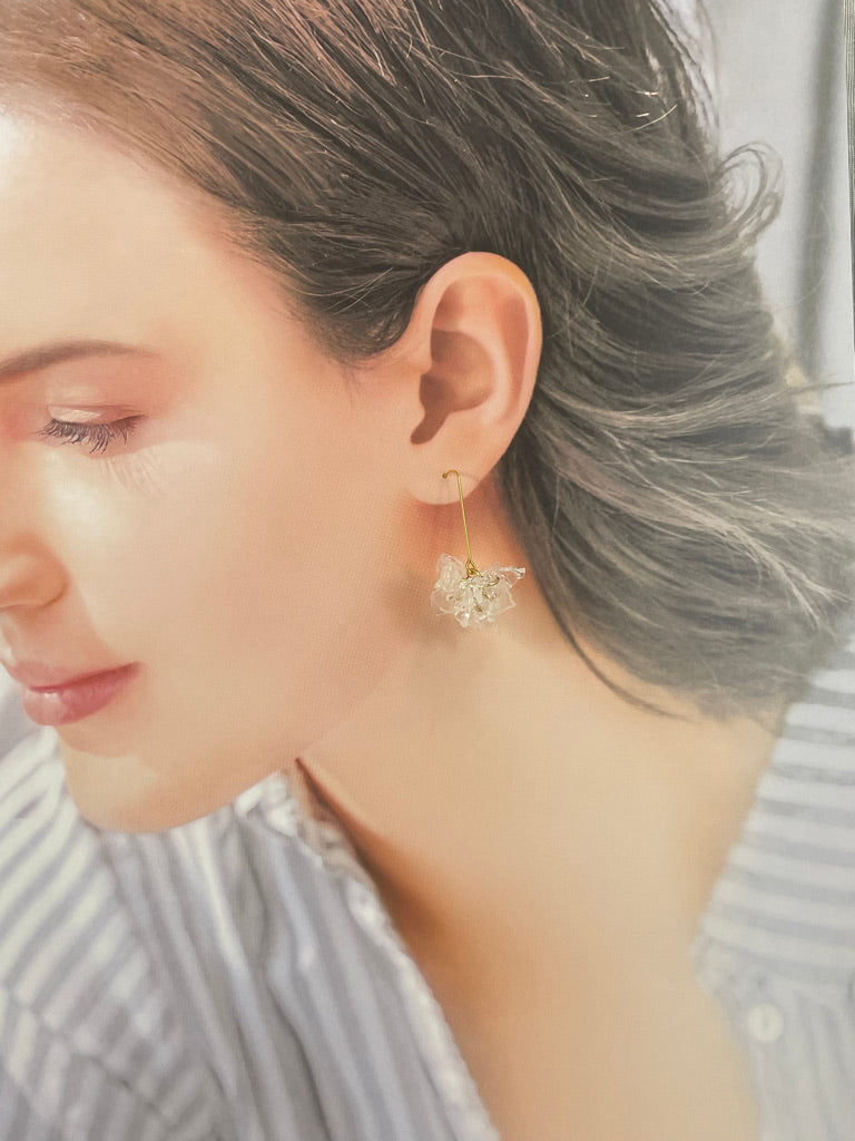 Upcycled earrings -crystal mini bon bon- 14KGF