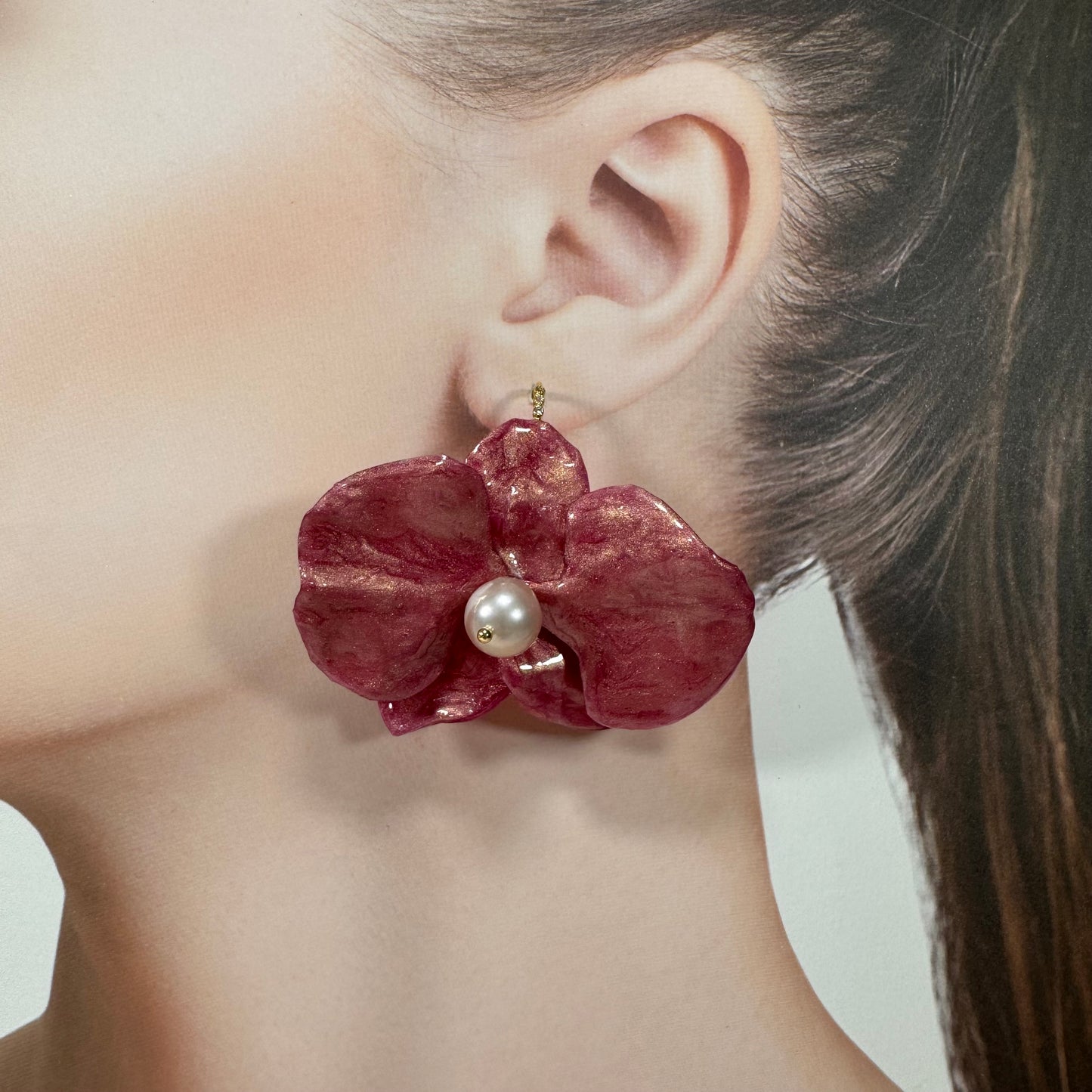 Eternal Orchid Earrings - Powder Velvet Pink -