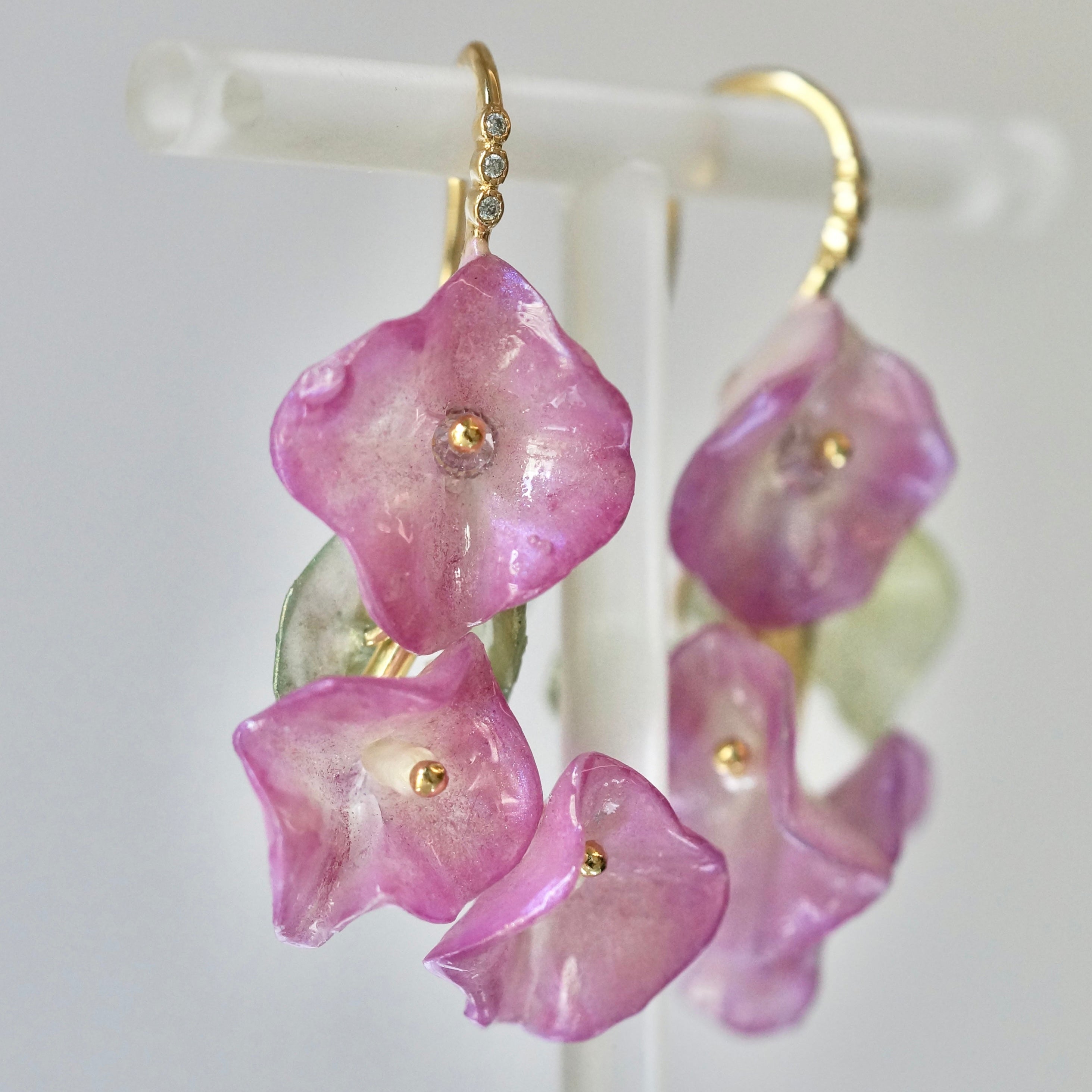 Morning Glory Earrings -Pink