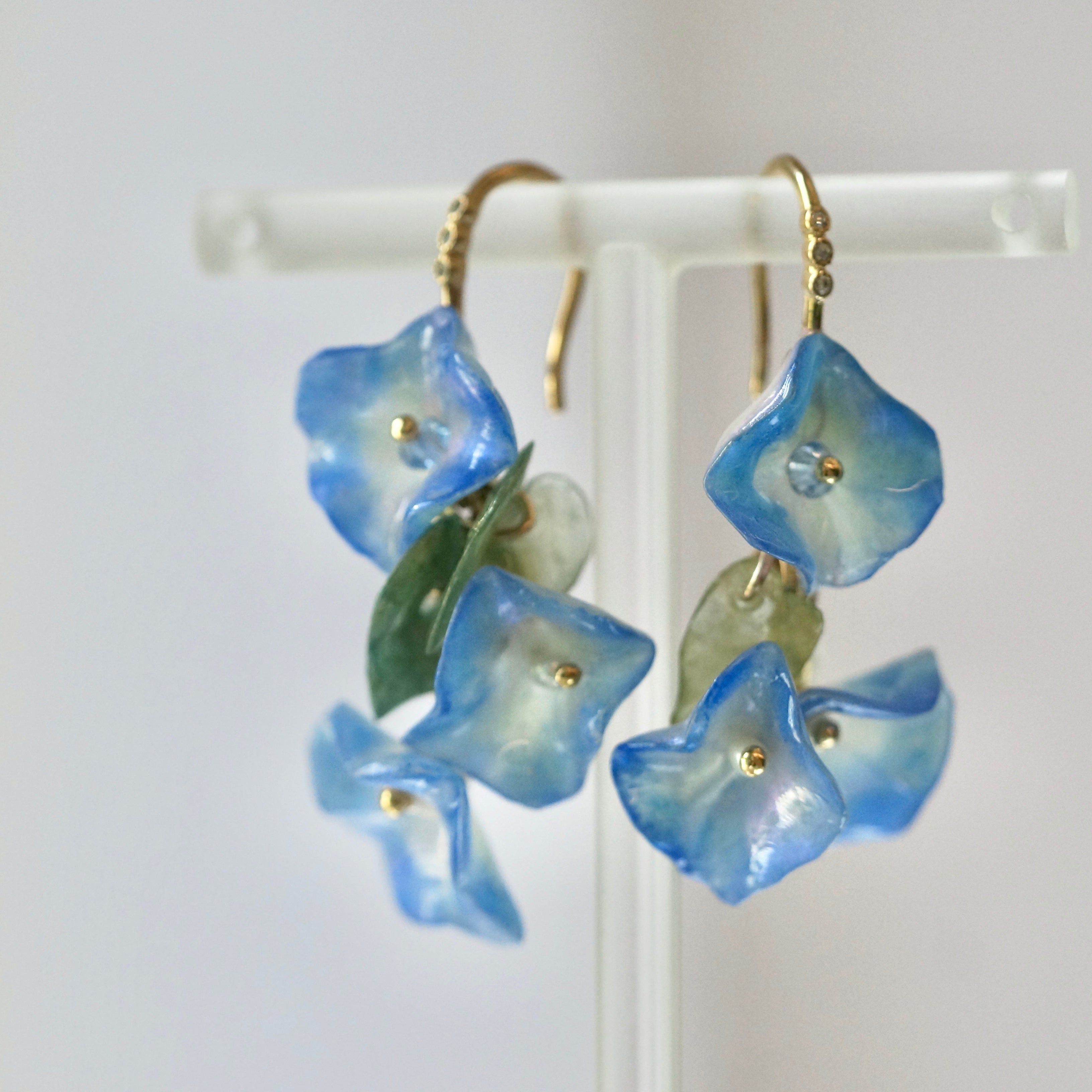 Morning Glory Earrings -Navy