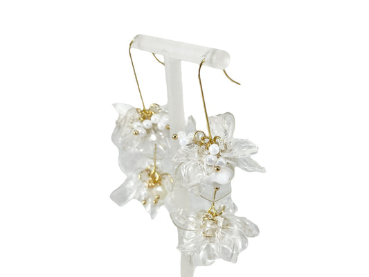 Upcycled earrings - flower balls-