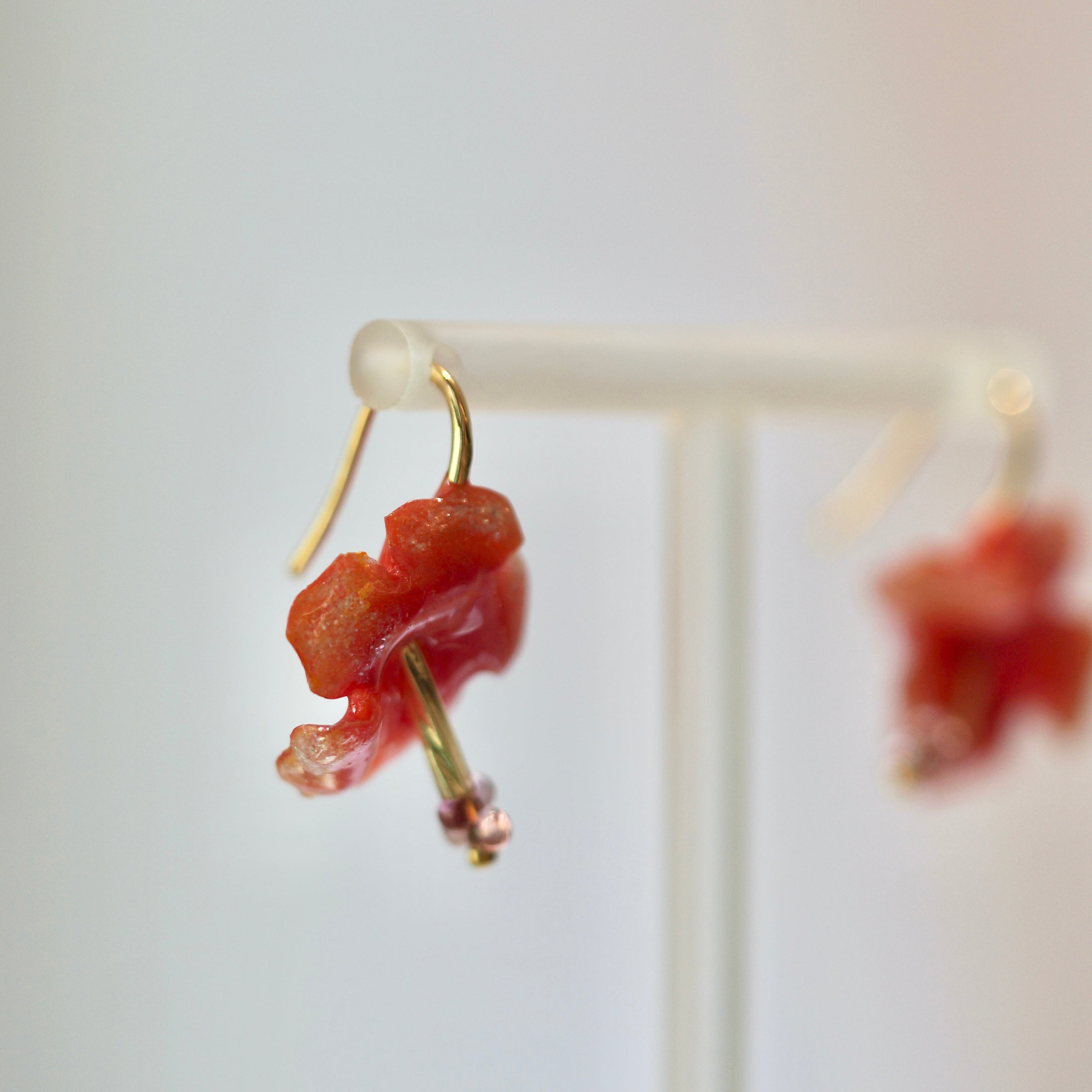 Hibiscus Glow Earrings - Sunset