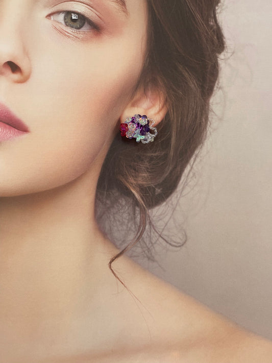Hand beaded earrings - fig -