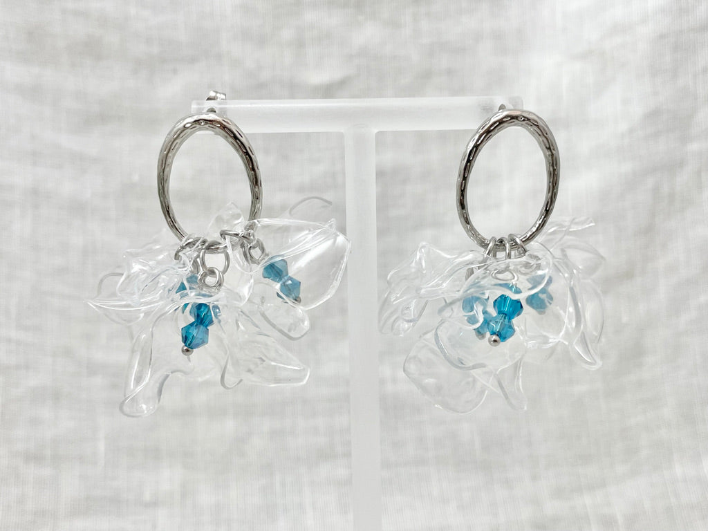 Upcycled earrings - oval bell flowers -