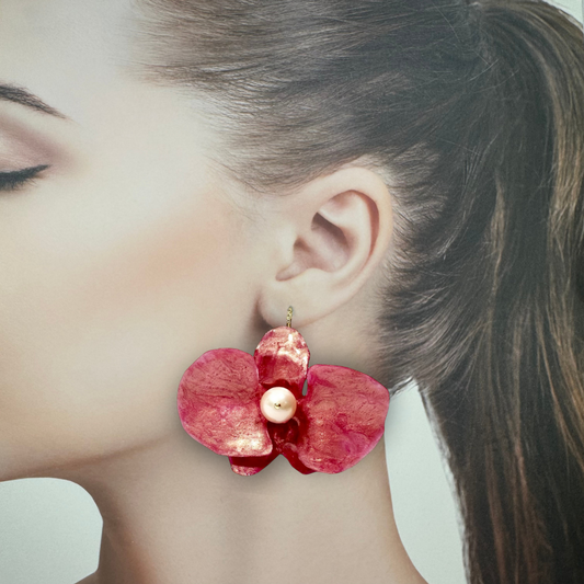 Eternal Orchid Earrings - Powder Velvet Pink -