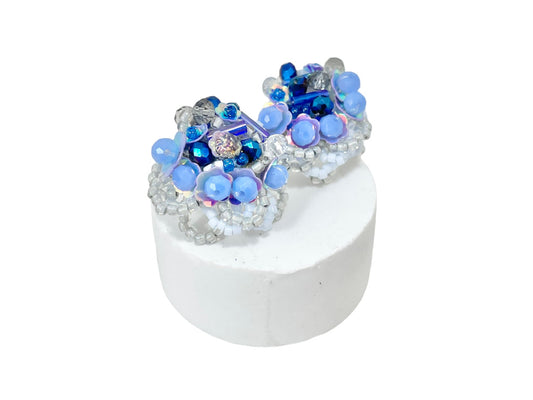 Hand beaded earrings - Bluebells -