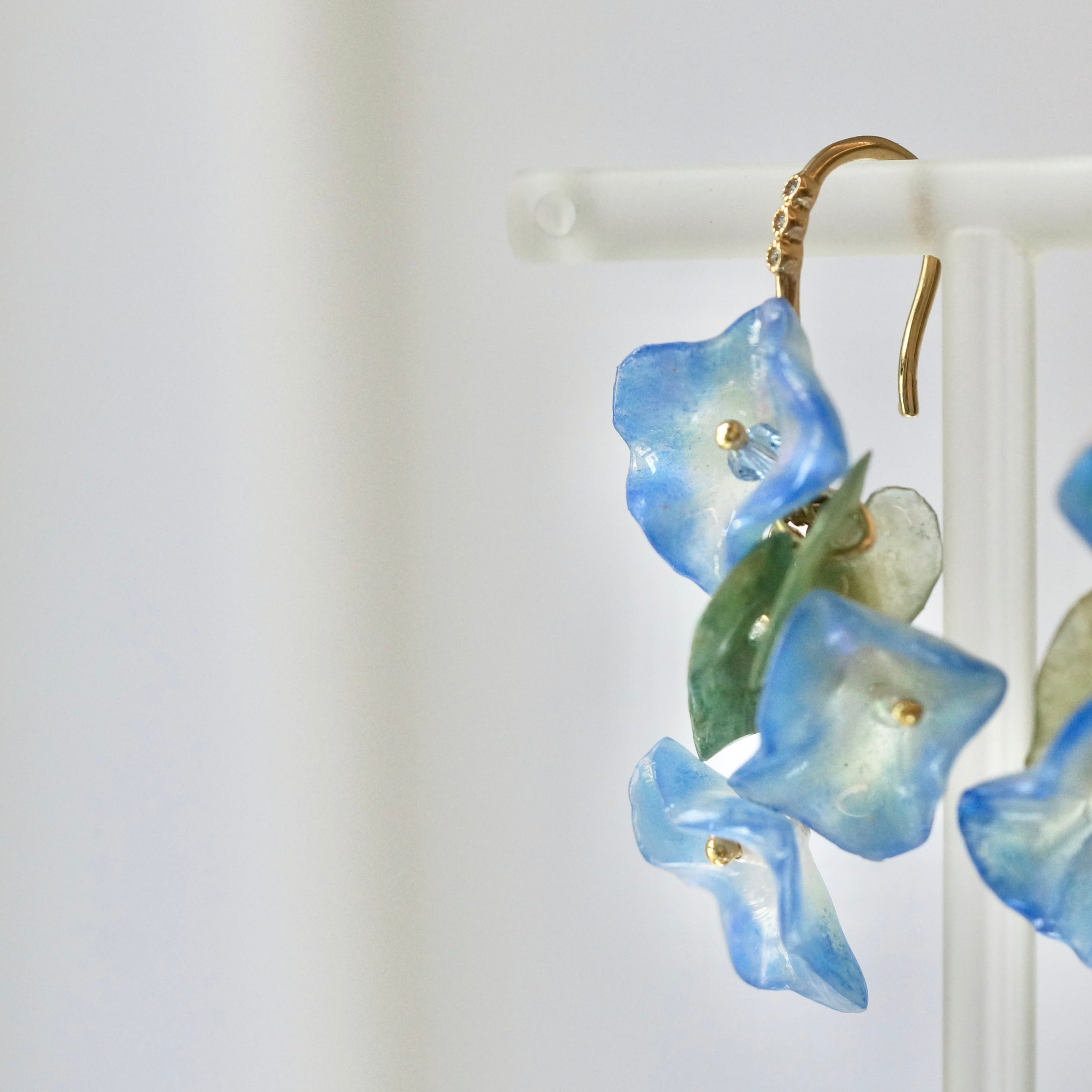 Morning Glory Earrings -Navy