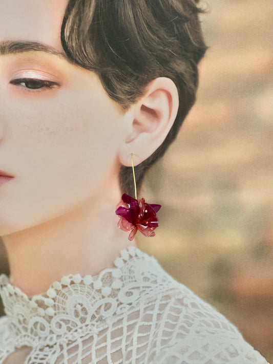Upcycled earrings - Raspberry -
