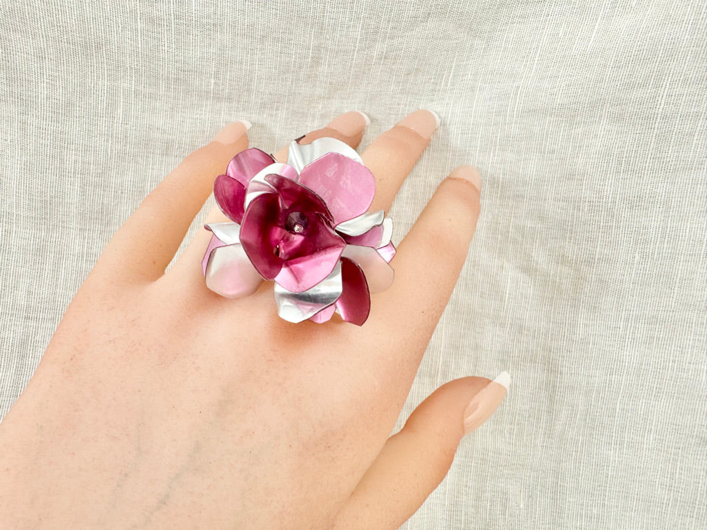 Upcycled ring - metal pink -