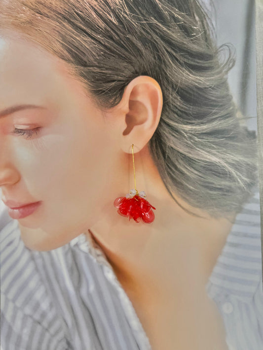 Upcycled earrings - Strawberry milk -