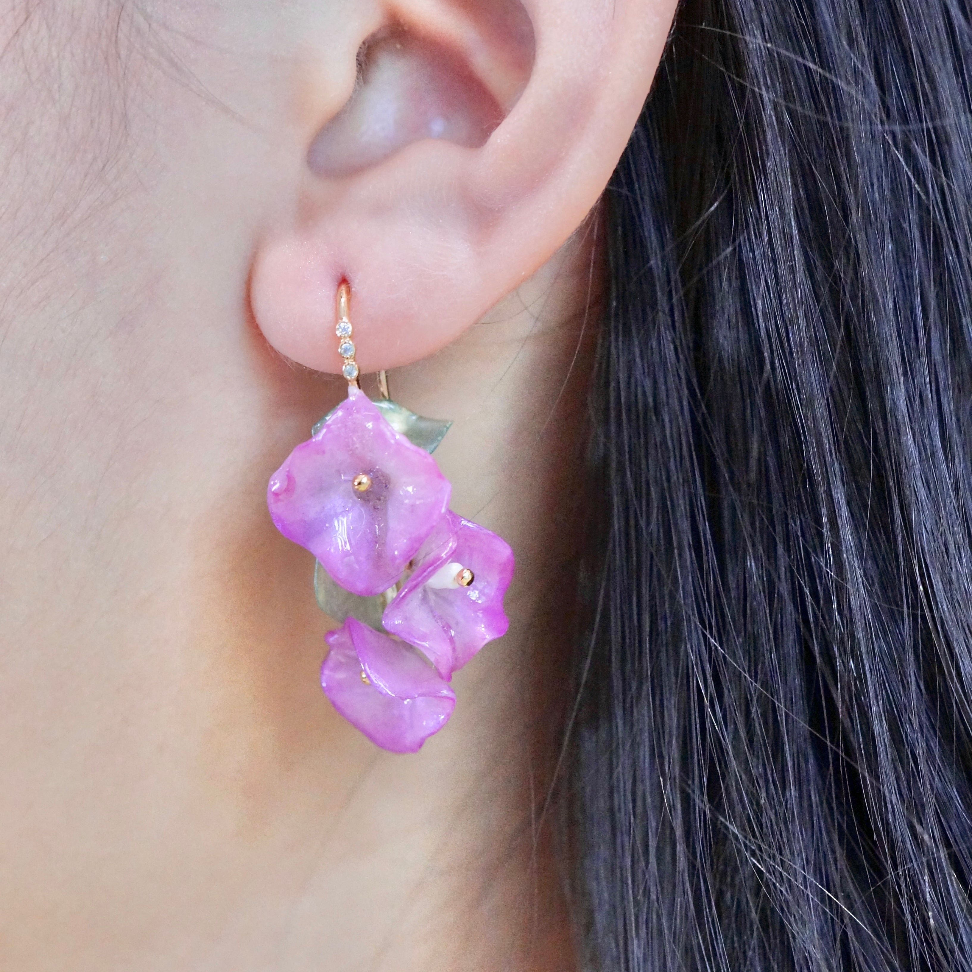 Morning Glory Earrings -Pink