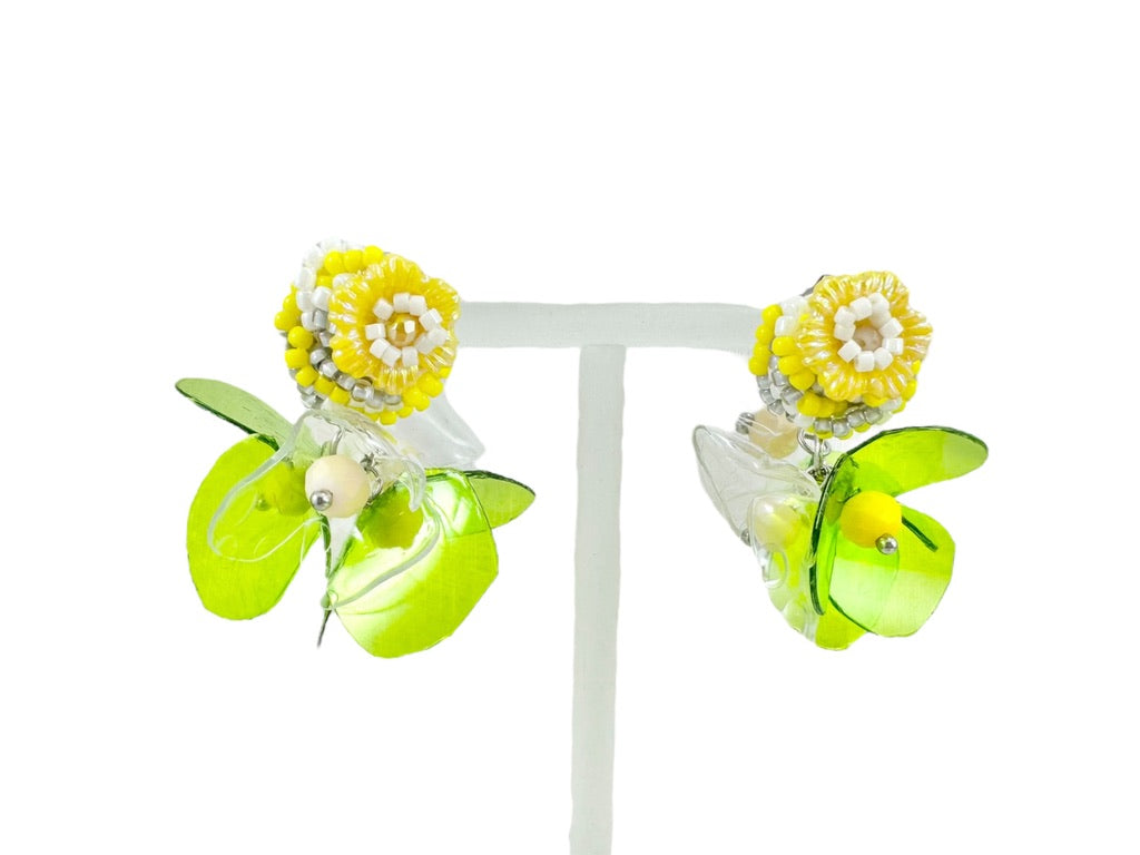 Upcycled earrings - Haute couture - Blooming