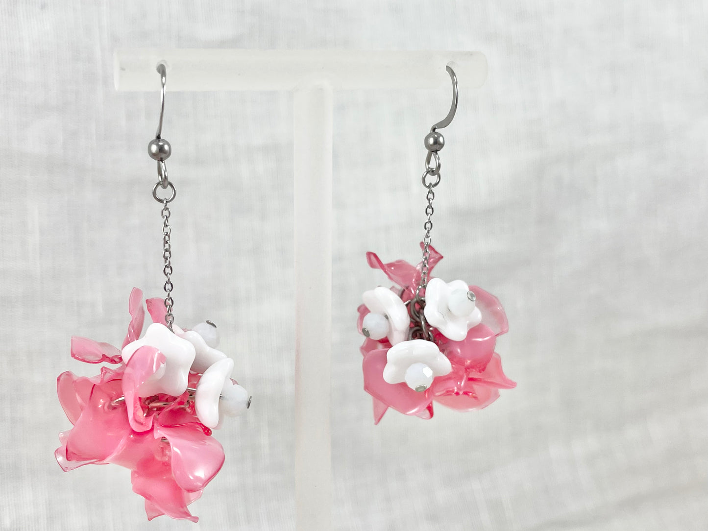 Upcycled earrings - cherry -