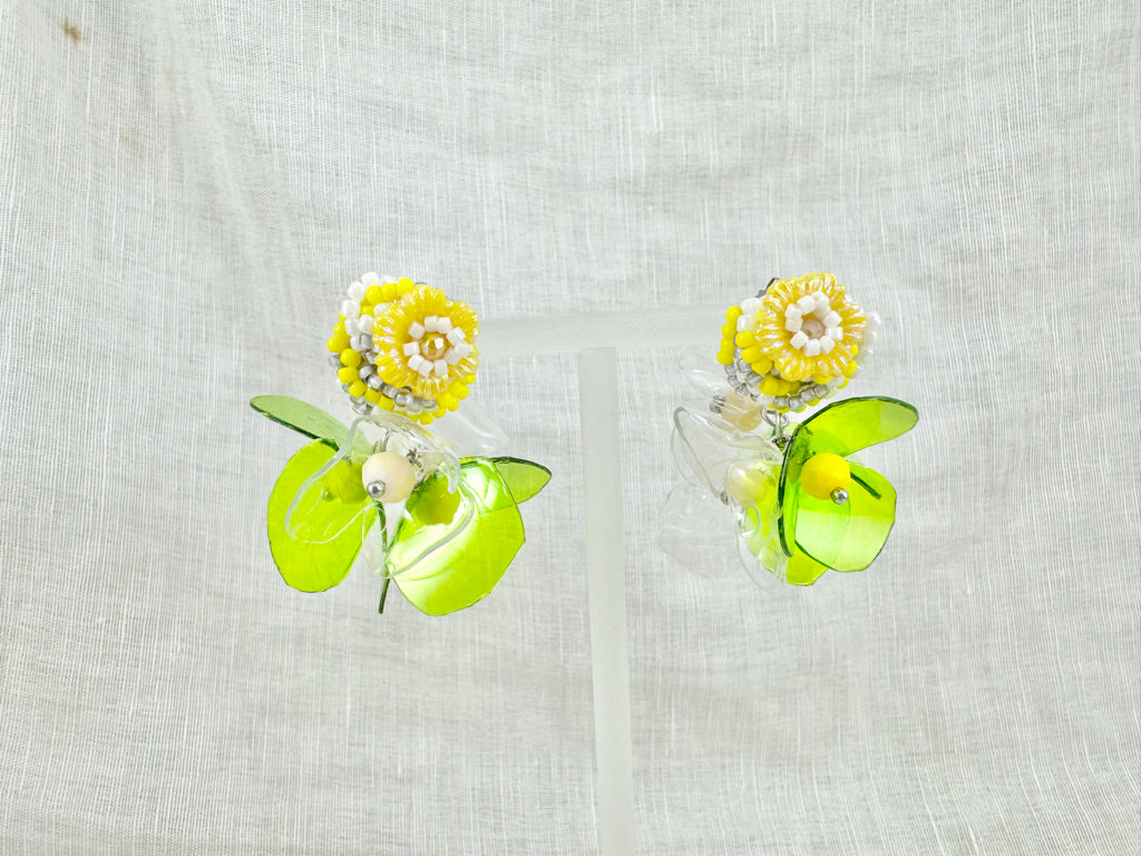 Upcycled earrings - Haute couture - Blooming