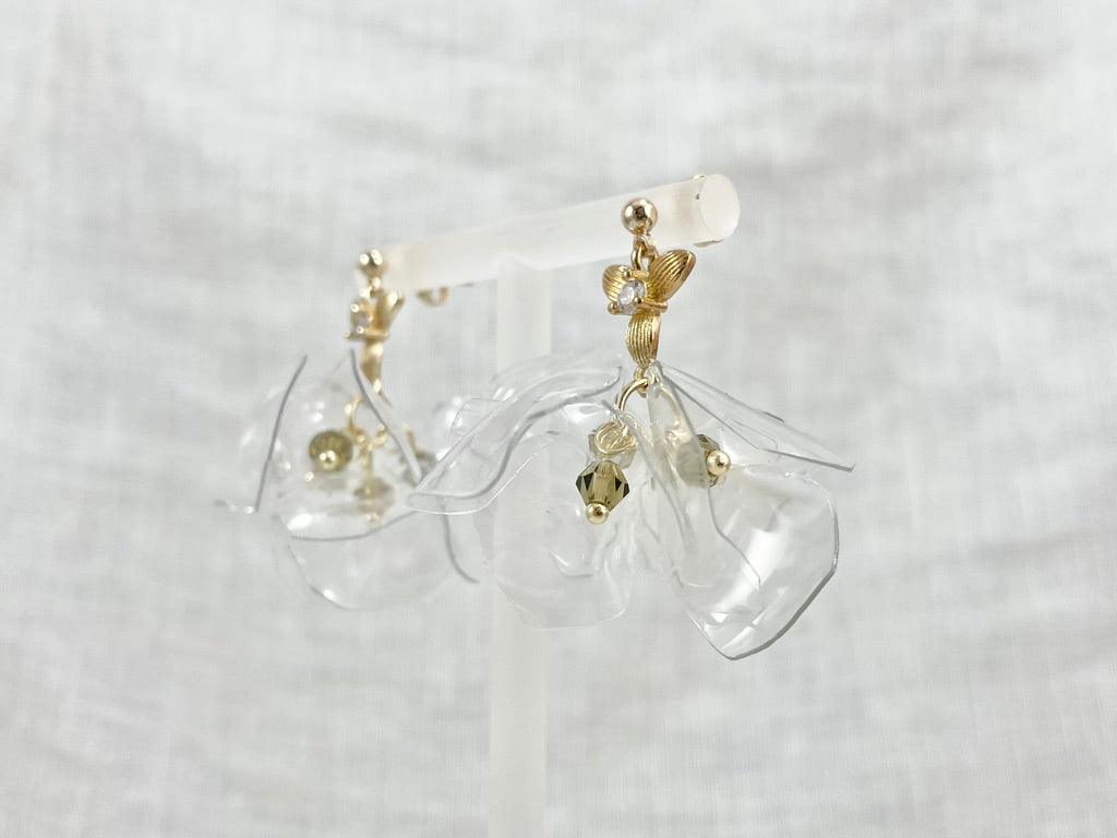 Upcycled earrings -royal bell flower- 14KGF
