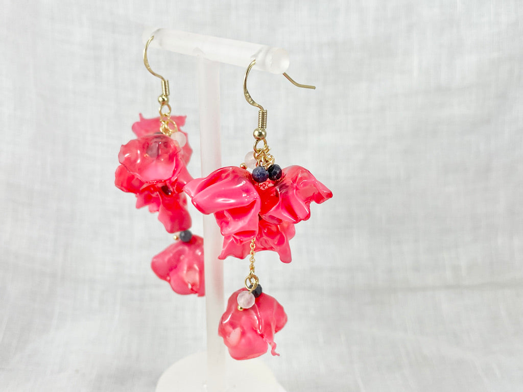 Upcycled earrings - Tulips- 14KGF