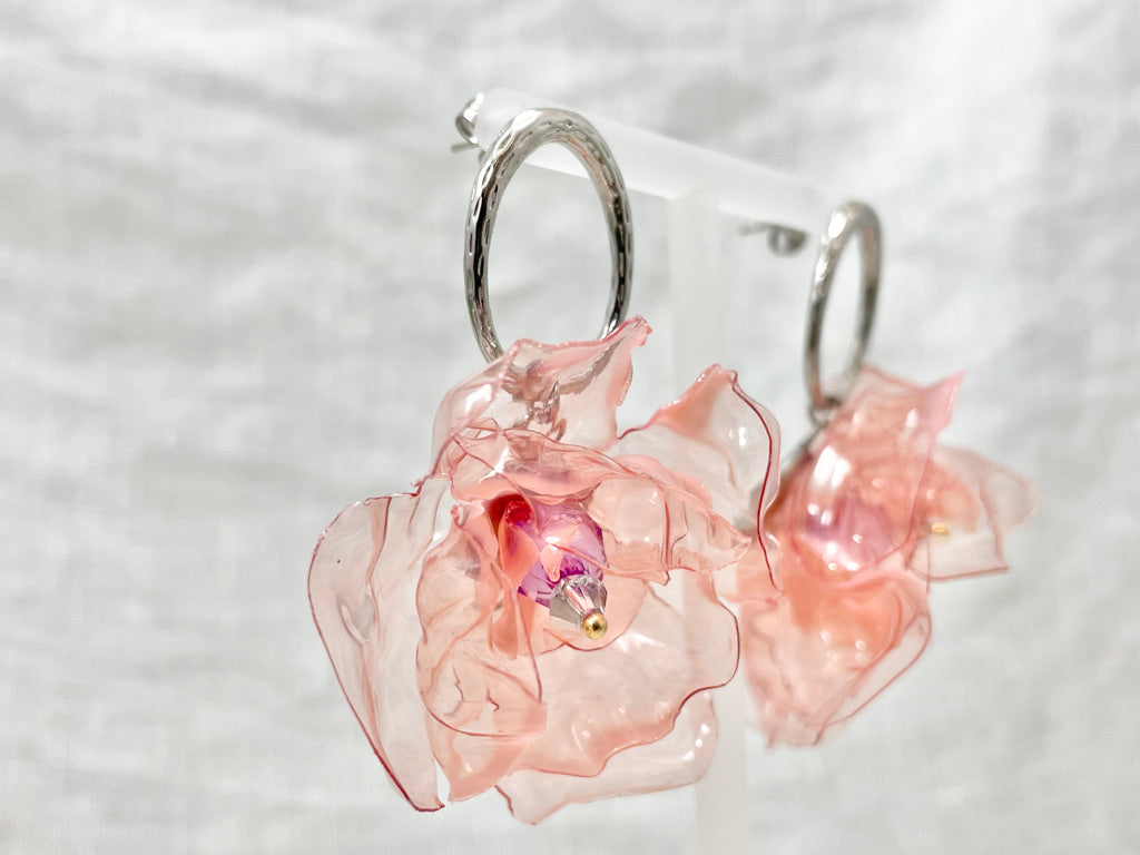 Upcycled earrings - rose -