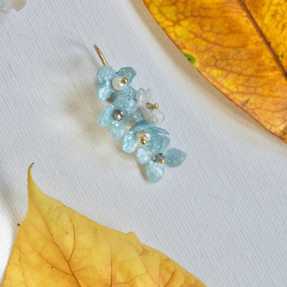 Sweet Osmanthus Earrings - Icey blue