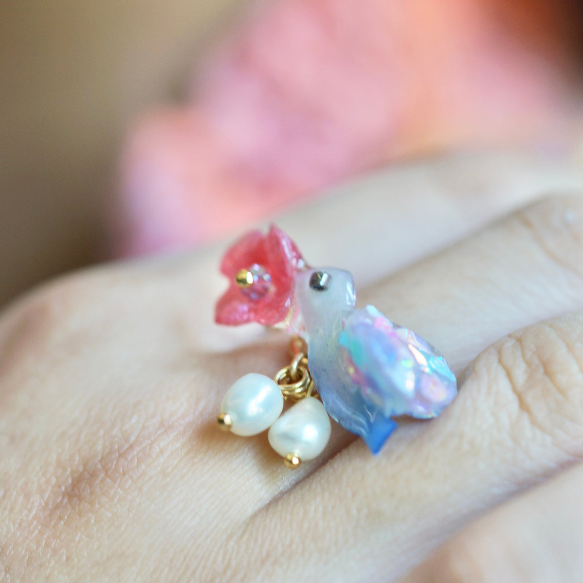 Blue Jay Bird Ring