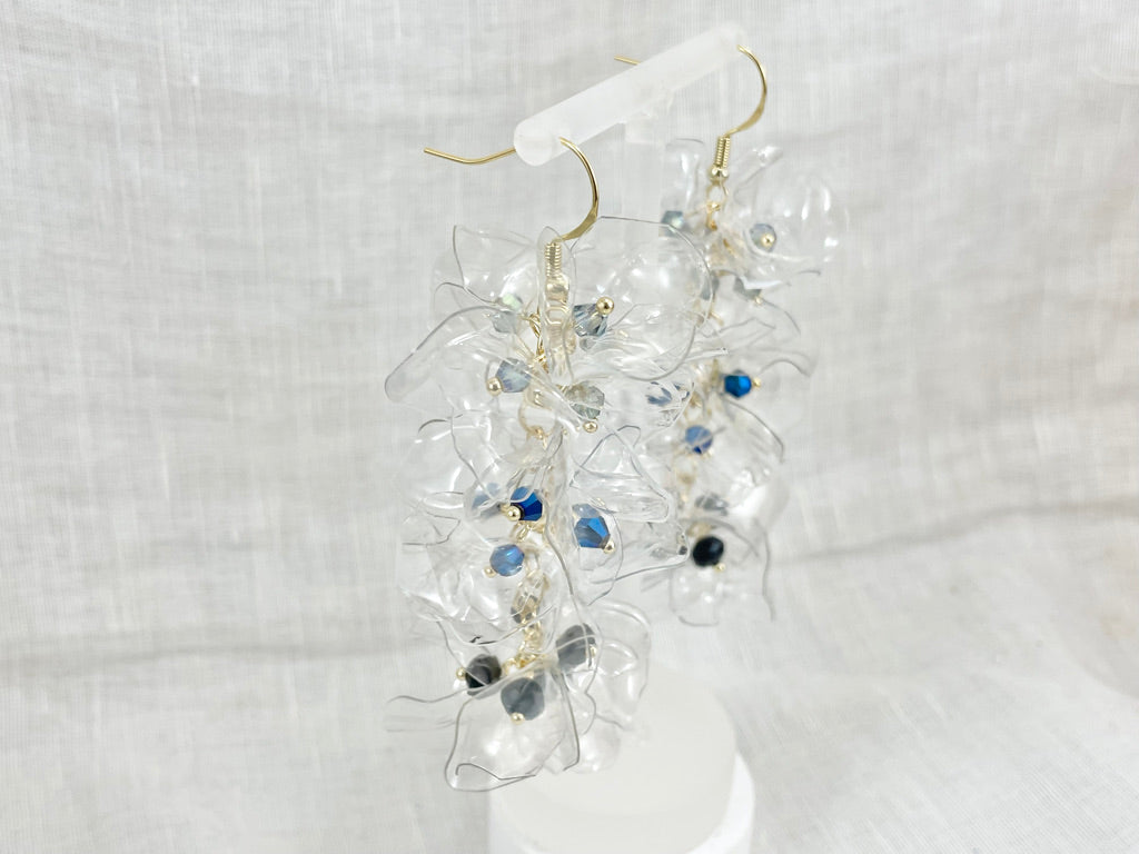 Upcycled earrings -bell flower bon bon - 14KGF
