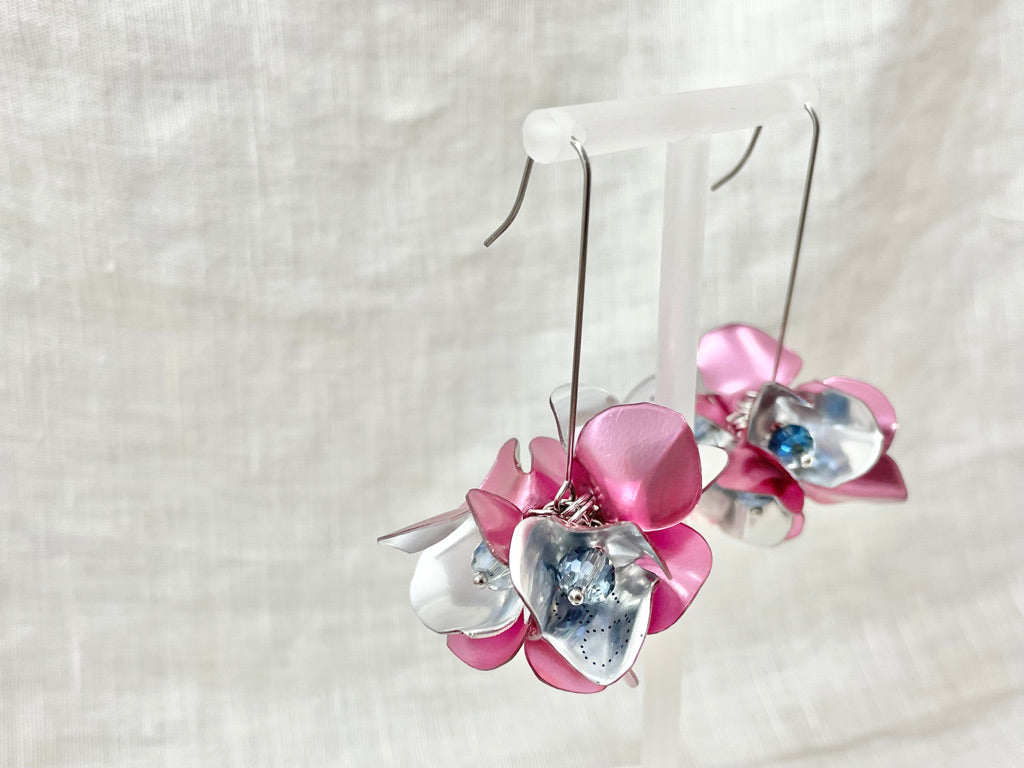 Upcycled earrings - bell flowers -
