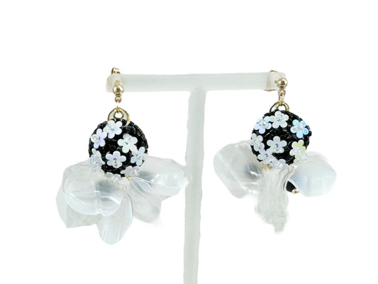 Upcycled earrings - Haute couture - Garden