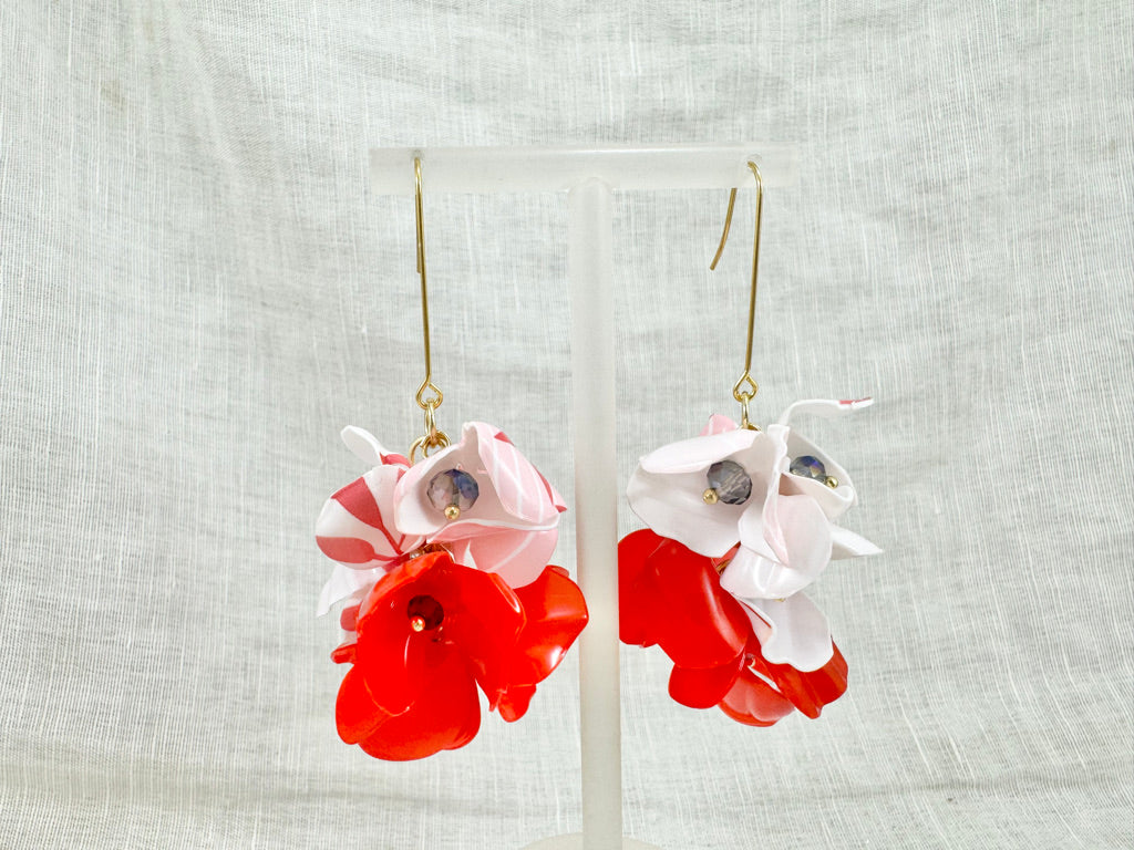 Upcycled earrings - Hibiscus -