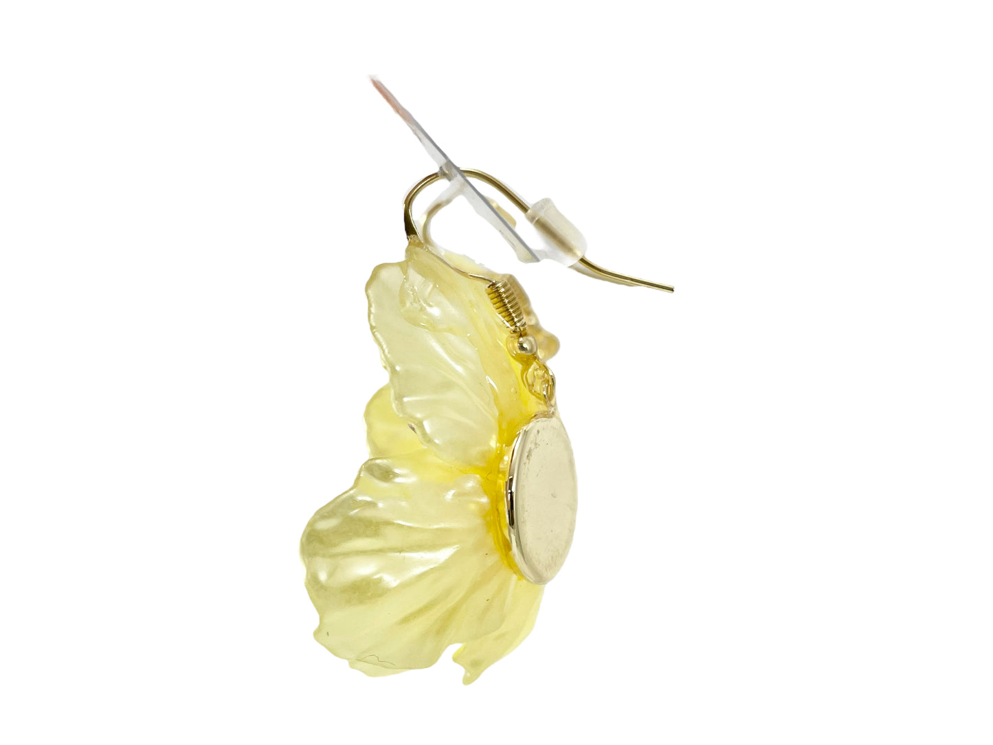 Hand beaded earrings - flower white -