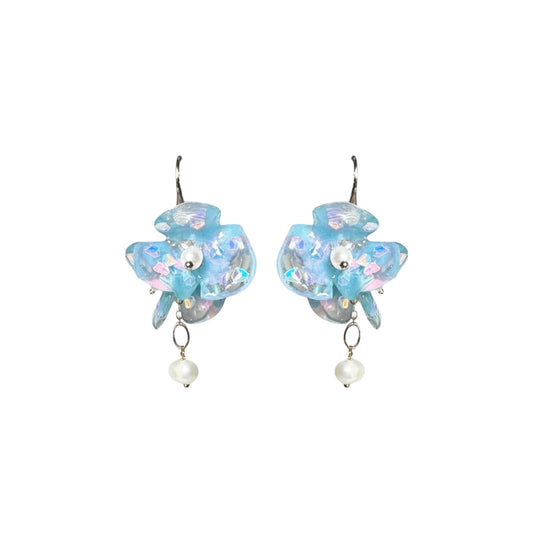 Fairy Prism Bloom Earrings - Cosmic Blue -