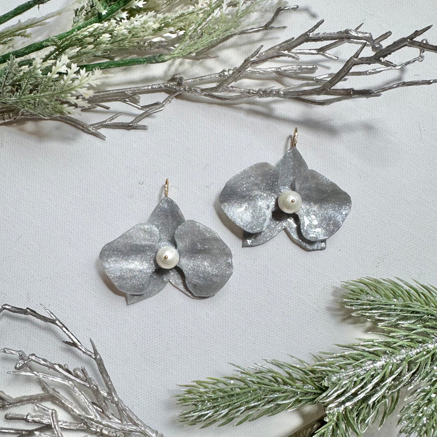 Eternal Orchid Earrings - Silver Holiday -