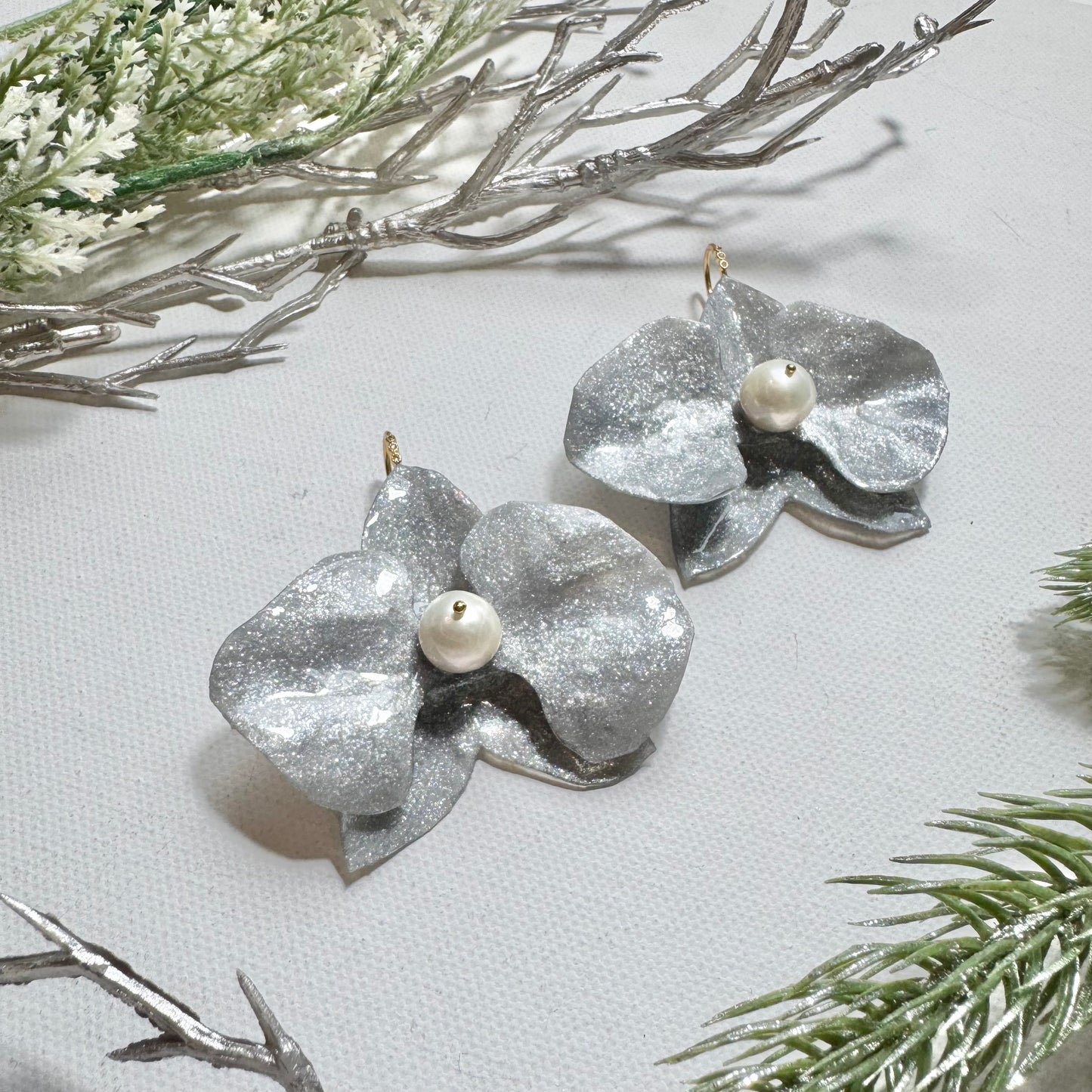 Eternal Orchid Earrings - Silver Holiday -