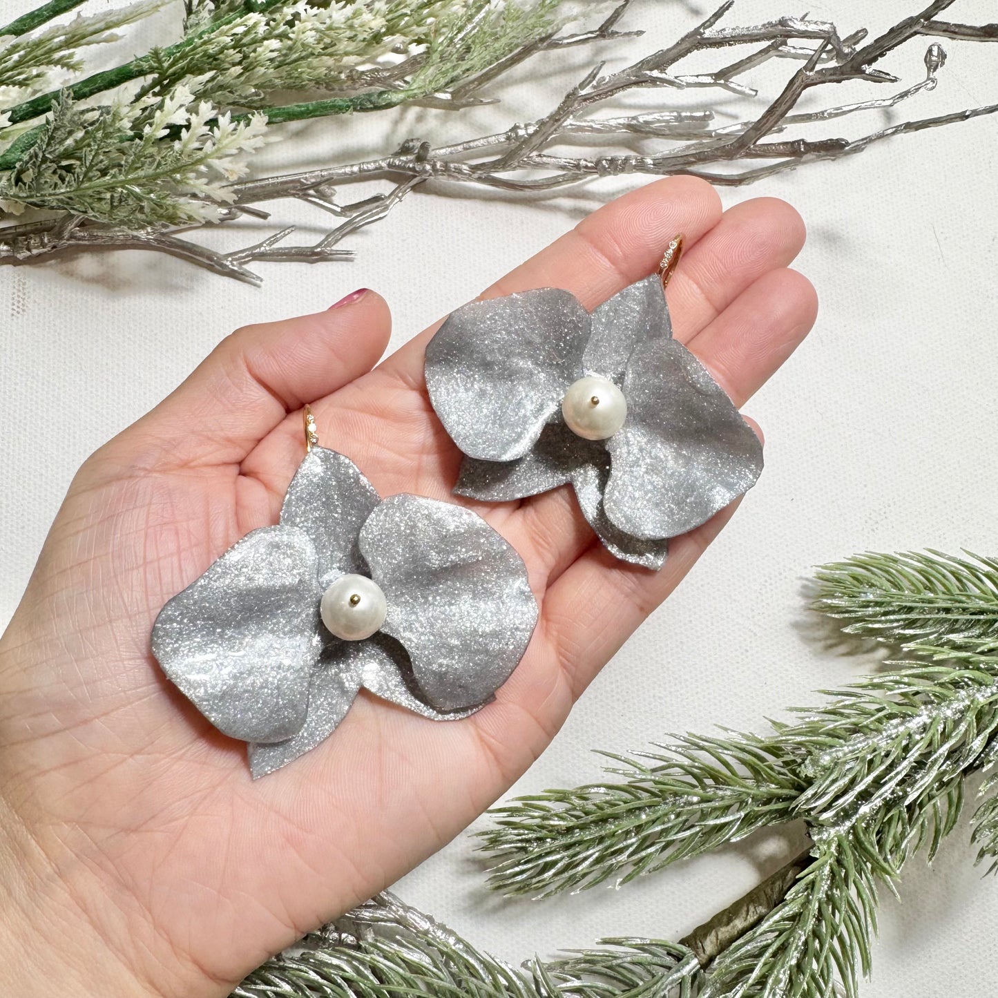 Eternal Orchid Earrings - Silver Holiday -