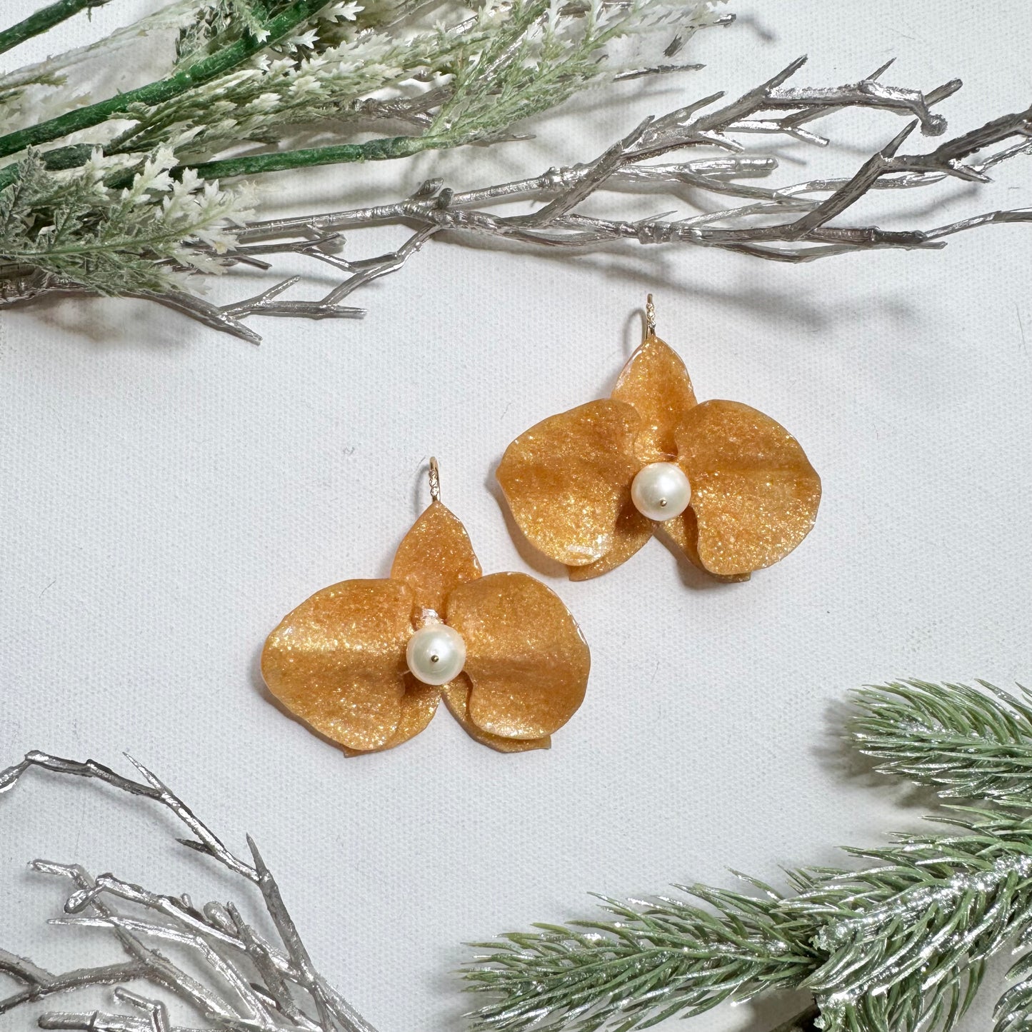 Eternal Orchid Earrings - Gold Holiday -