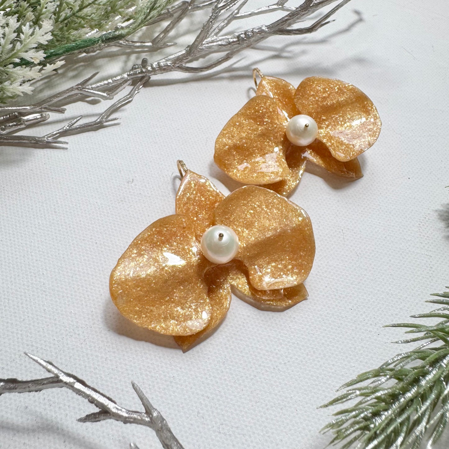 Eternal Orchid Earrings - Gold Holiday -