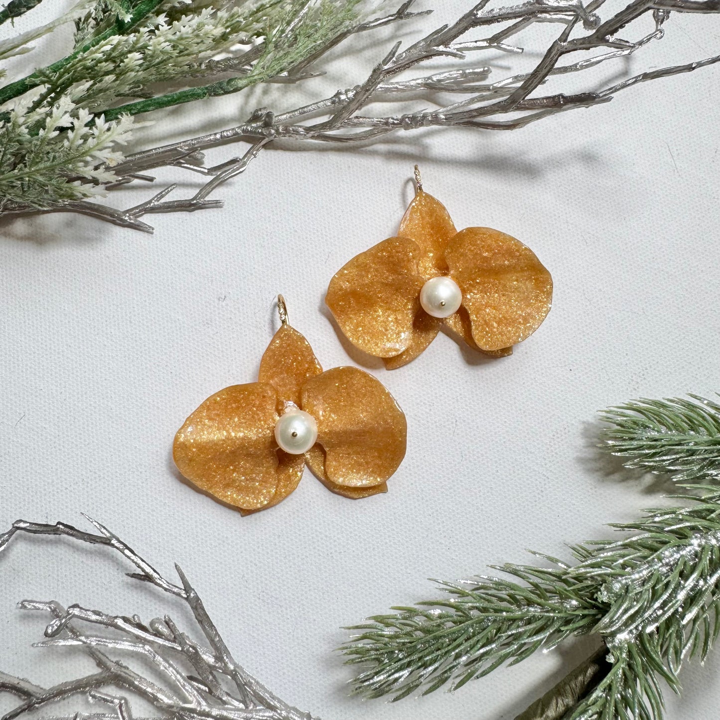 Eternal Orchid Earrings - Gold Holiday -