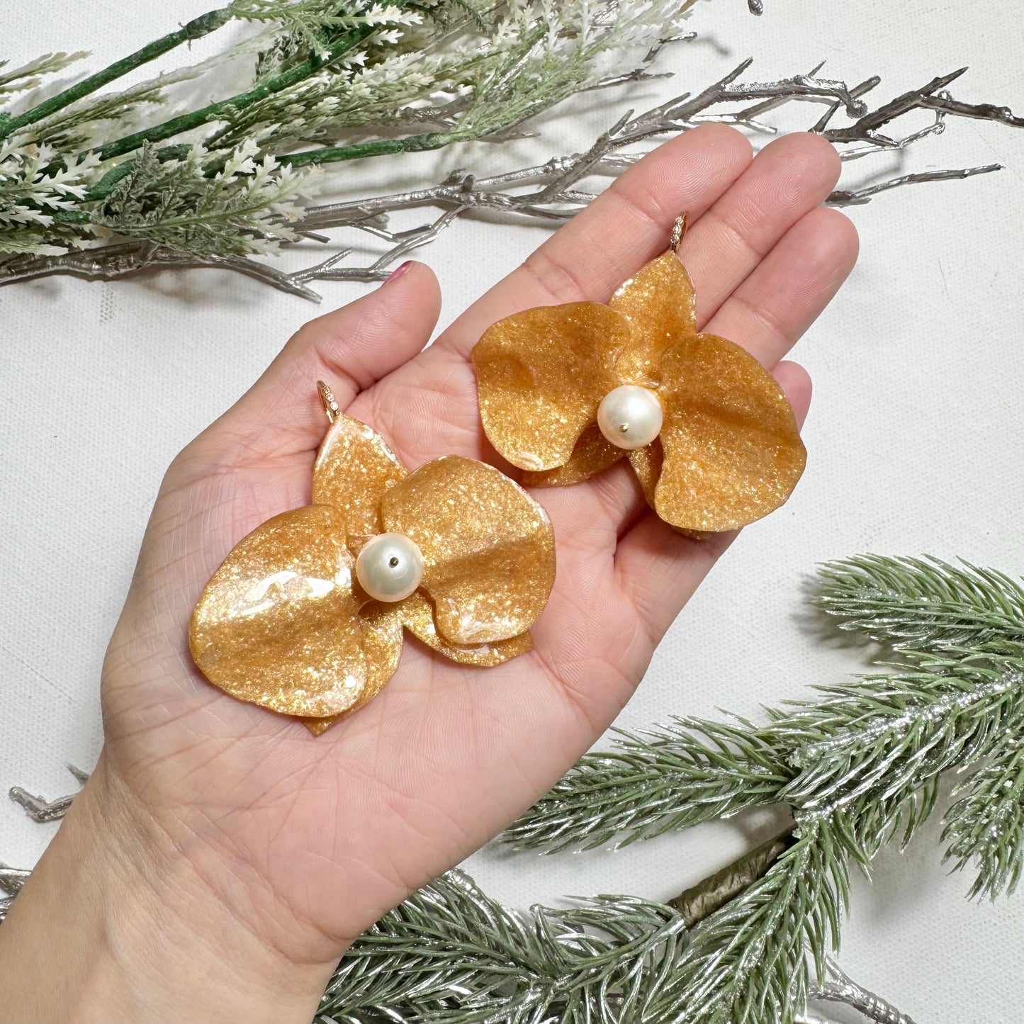 Eternal Orchid Earrings - Gold Holiday -