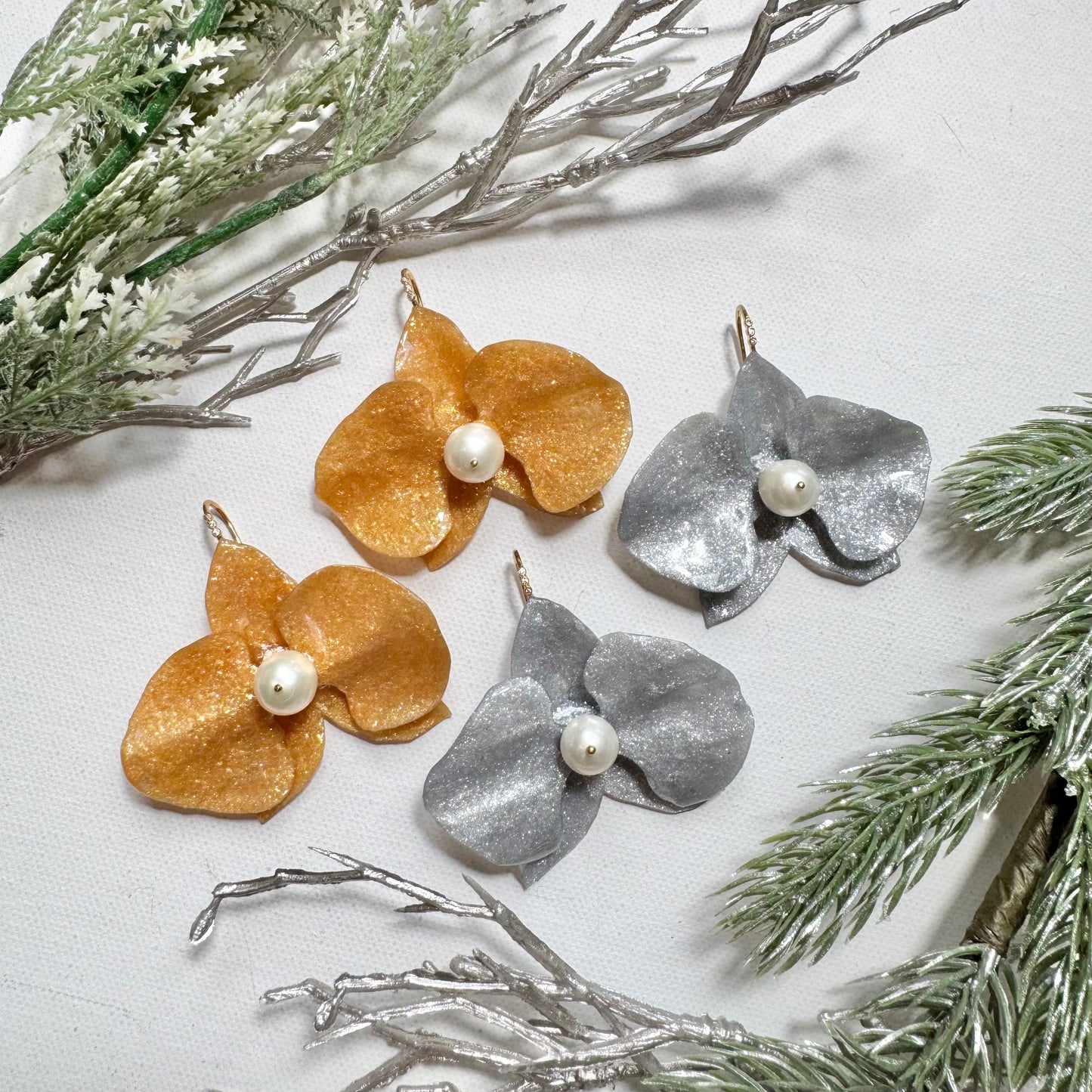 Eternal Orchid Earrings - Gold Holiday -