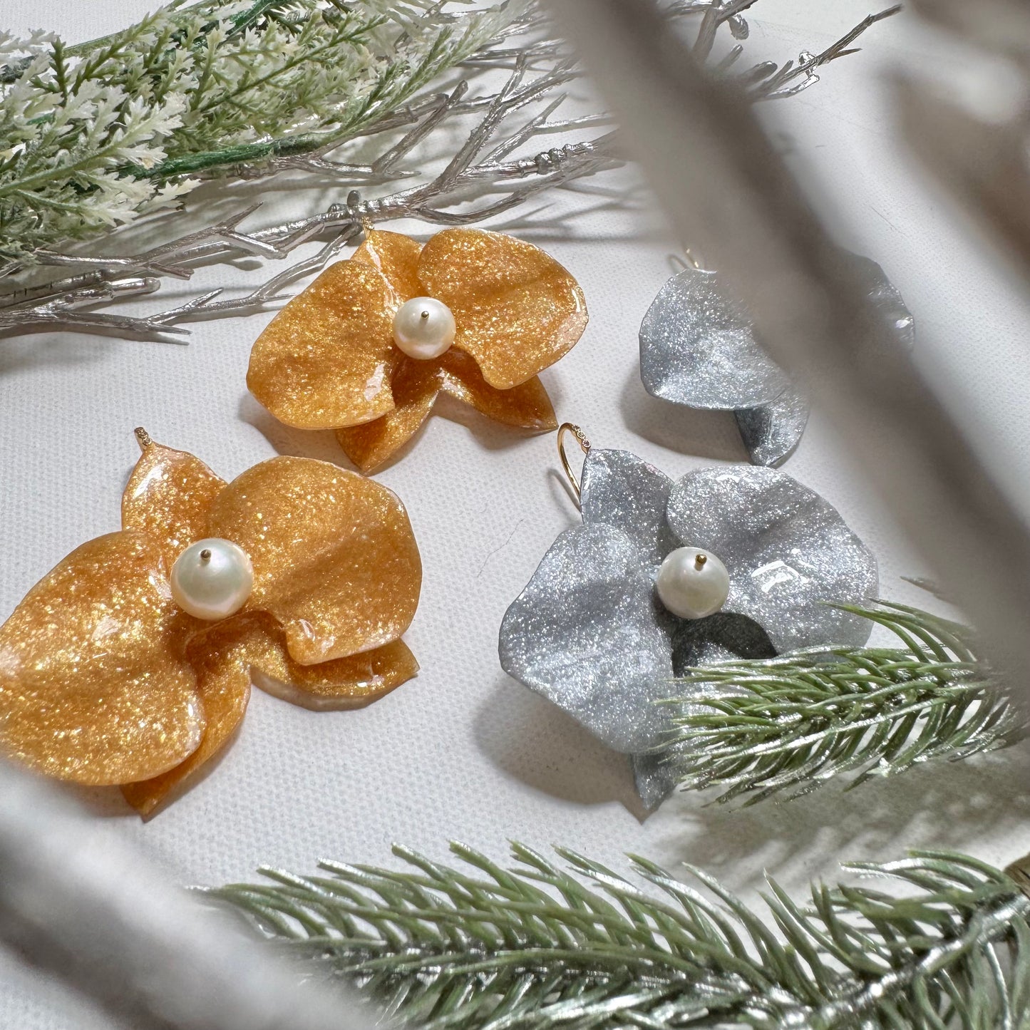 Eternal Orchid Earrings - Gold Holiday -