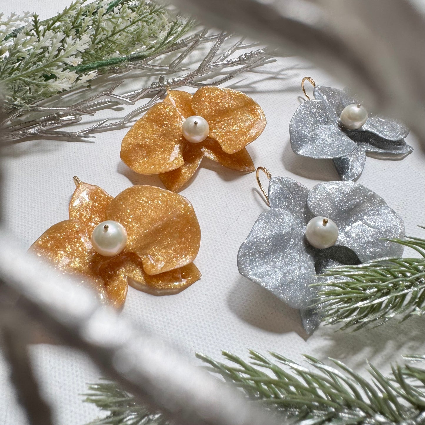 Eternal Orchid Earrings - Gold Holiday -