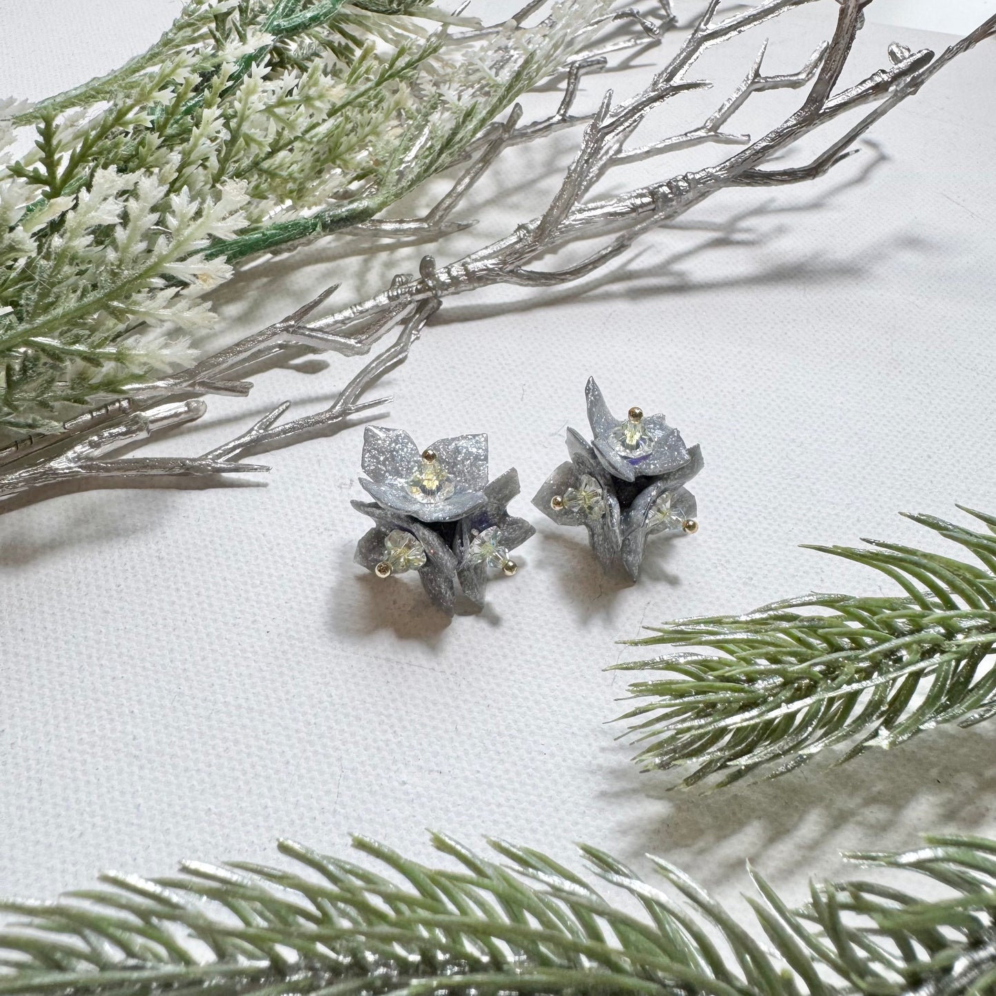 Lilac Fantasy Earrings - Silver Holiday -