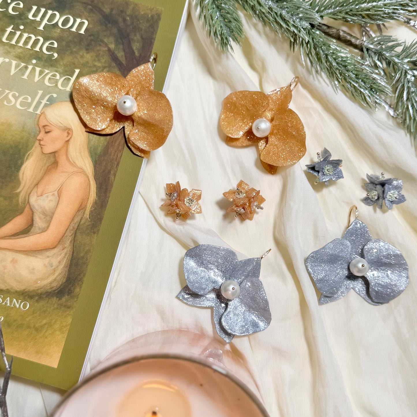 Lilac Fantasy Earrings - Gold Holiday -