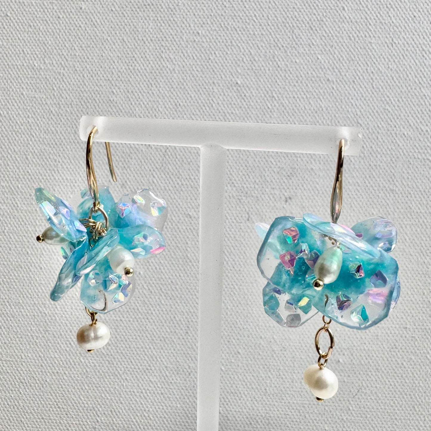 Fairy Prism Bloom Earrings - Cosmic Blue -