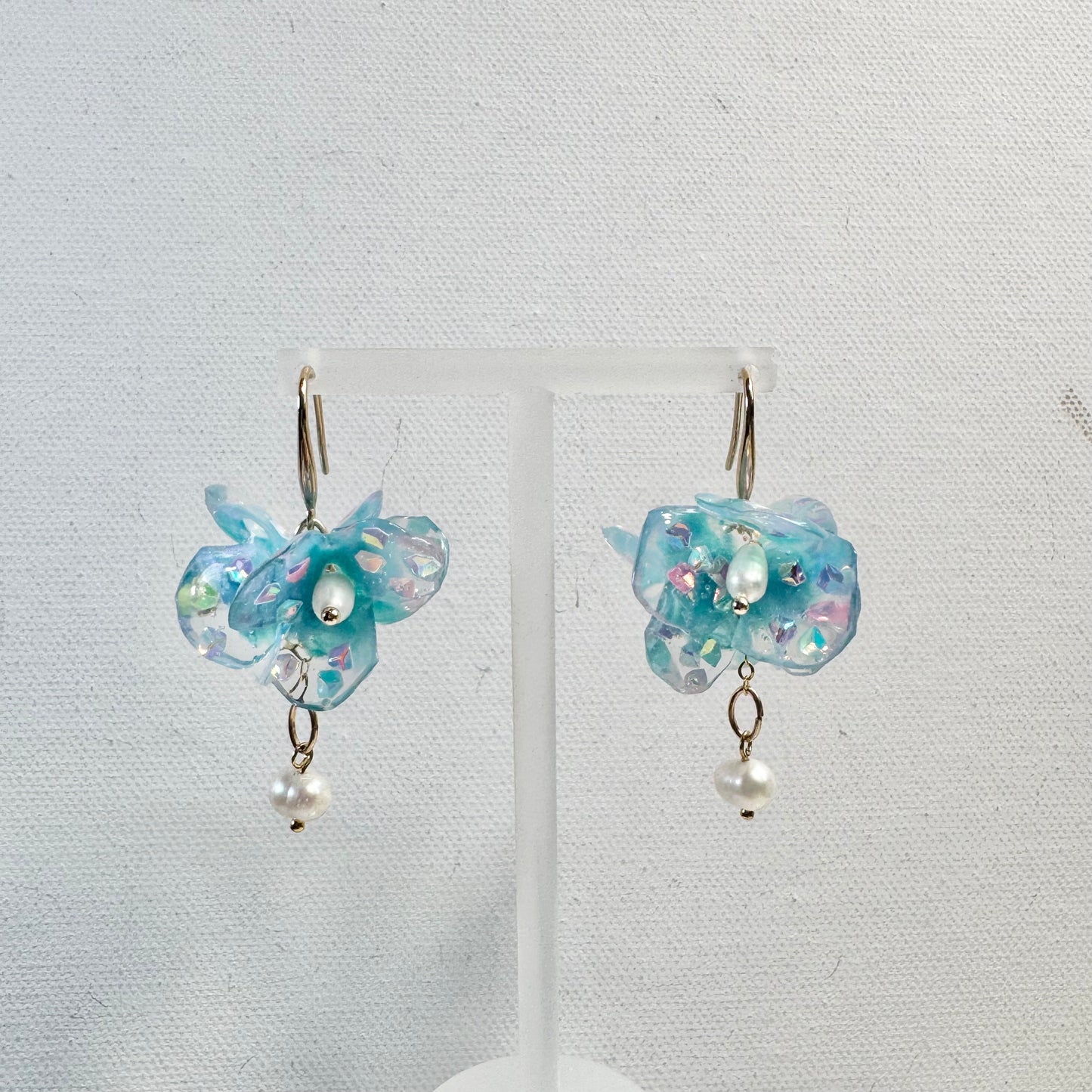 Fairy Prism Bloom Earrings - Cosmic Blue -
